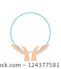 Simple hand and round speech bubble 124377581