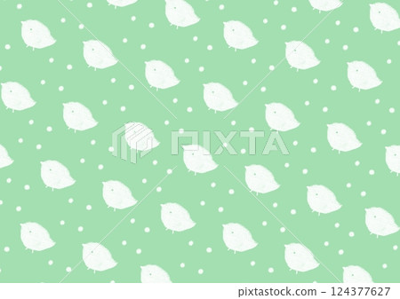 可愛小鳥剪影綠色背景 可愛小鳥剪影綠色背景 124377627