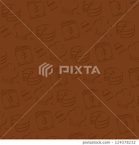 Embossed cake baking icons. Vector Embossed cake baking icons. Vector 124378232