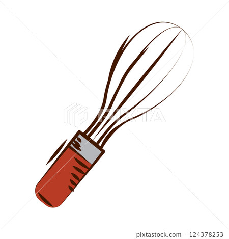 Wire whisk cartoon icon. Vector Wire whisk cartoon icon. Vector 124378253