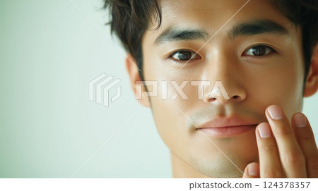 Man with hand on face 124378357