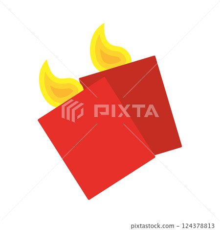 Isolated pair of christmas candle icon Vector Isolated pair of christmas candle icon Vector 124378813