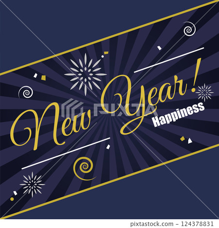 Blue happy new year invitational card Vector 124378831