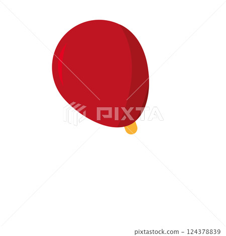 Isolated red birthday balloon icon Vector 124378839