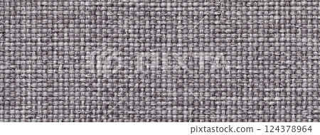 Texture dark gray background from woven textile material with wicker pattern, macro. Structure grey vintage fabric cloth 124378964