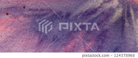 Abstract art background purple and dark violet colors. Watercolor painting on canvas with soft lilac gradient. 124378968