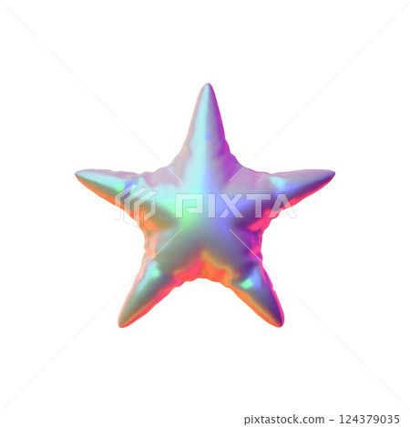 Star. Inflatable balloon. Rainbow color. Star. Inflatable balloon. Rainbow color. 124379035