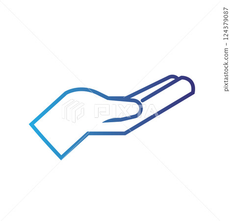 Isolated outline hand gesture icon Flat design 124379087