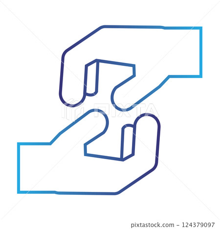 Isolated outline hand gesture icon Flat design 124379097