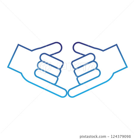 Isolated outline hand gesture icon Flat design 124379098