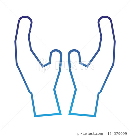 Isolated outline hand gesture icon Flat design 124379099