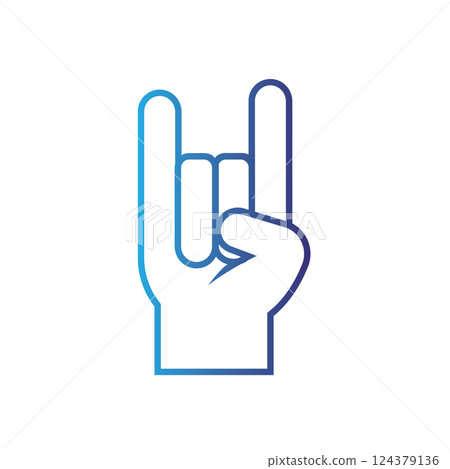 Isolated outline hand gesture icon Flat design 124379136