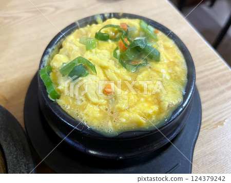 Korean-style Chawanmushi (egg custard) Korean-style Chawanmushi (egg custard) 124379242