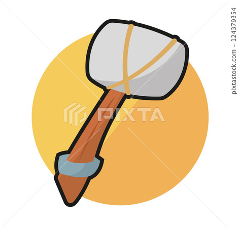 Isolated hammer weapon medieval icon 124379354