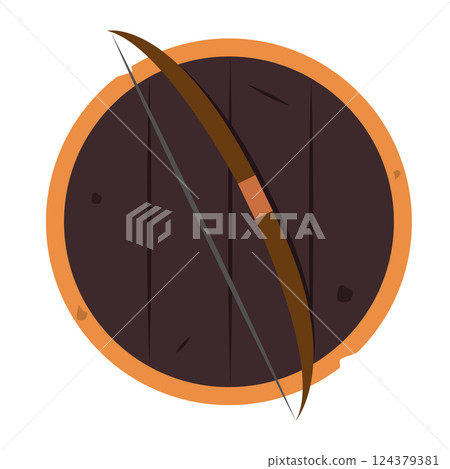 Isolated bow weapon medieval icon Isolated bow weapon medieval icon 124379381