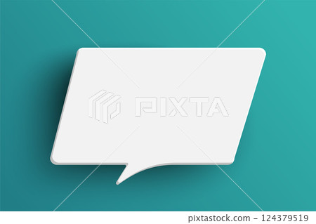 White rectangle speech bubble on green background White rectangle speech bubble on green background 124379519