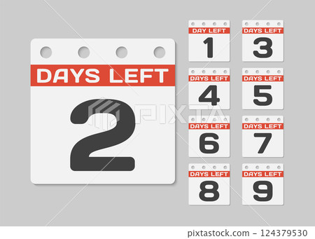 Countdown daily page calendar icon - 2 days left 124379530
