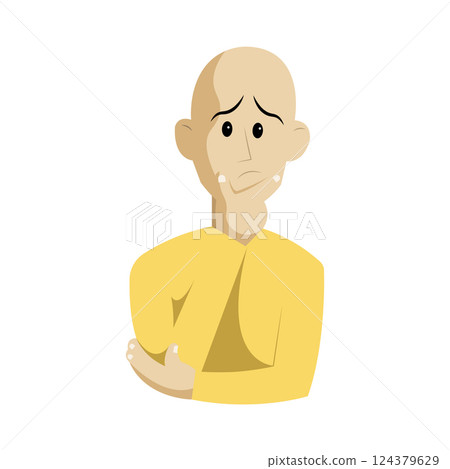 Worried male character Vector Worried male character Vector 124379629