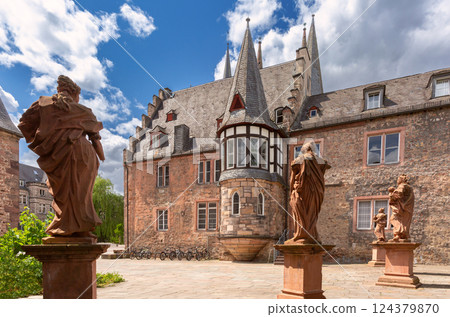 Historic stone buildings in old town of Marburg Germany Historic stone buildings in old town of Marburg Germany 124379870