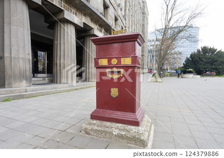 Typical post box in Belgrade, Serbia 124379886