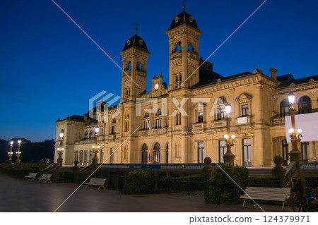 Facade of San Sebastian City hall. Donosti, Spain 124379971