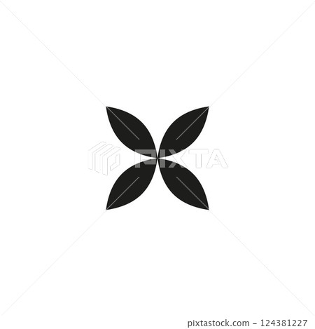 Black daisy flower Y2K vector icon, blossom plant silhouette, vector bloom floral element aesthetic line art, Boho style 124381227