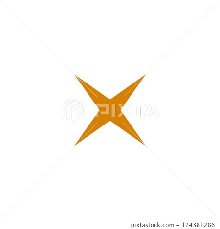 Four pointed star Y2K aesthetic element vector icon, abstract orange light star flare shape, sparkle glitter Boho symbol Four pointed star Y2K aesthetic element vector icon, abstract orange light star flare shape, sparkle glitter Boho symbol 124381286