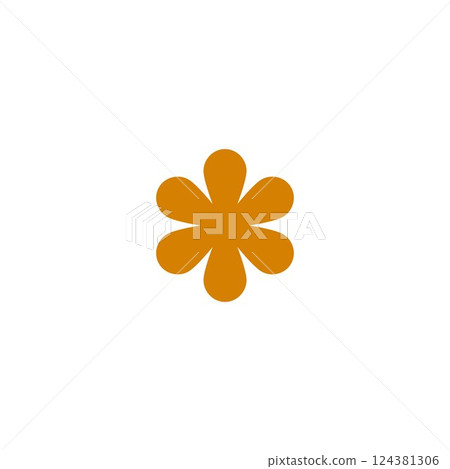 Y2k aesthetic. Abstract vector flower element, brown color. Y2k aesthetic. Abstract vector flower element, brown color. 124381306