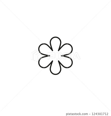 Black outline daisy flower Y2K vector icon, Boho chamomile blossom plant linear silhouette, floral aesthetic line art Black outline daisy flower Y2K vector icon, Boho chamomile blossom plant linear silhouette, floral aesthetic line art 124381712