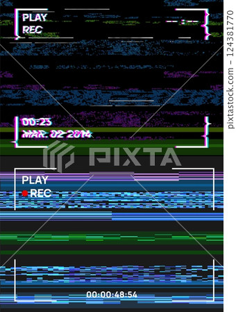 Vector set of backgrounds with pixel noise effect and empty frame. 124381770
