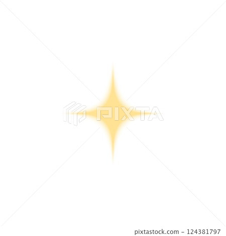 Y2K Style. Vector abstract four-pointed star with yellow gradient and blurred glow. Y2K Style. Vector abstract four-pointed star with yellow gradient and blurred glow. 124381797