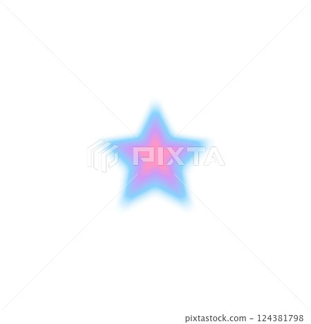 Y2K blue lilac gradient blurred star, smooth star shape with aura, space symbol, vector soft badge of rating, award Y2K blue lilac gradient blurred star, smooth star shape with aura, space symbol, vector soft badge of rating, award 124381798