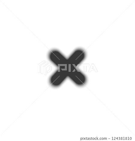 Y2K vector graphic of gradient black cross or letter X with blurred aura. Y2K vector graphic of gradient black cross or letter X with blurred aura. 124381810