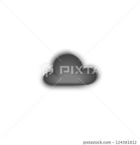 Cloud silhouette gradient blurred vector element, Y2K grey soft weather forecast cloudy symbol with aura, meteorology Cloud silhouette gradient blurred vector element, Y2K grey soft weather forecast cloudy symbol with aura, meteorology 124381812
