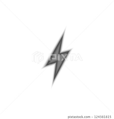 Electricity high voltage sign, zigzag, flash lightning grey monochrome gradient blurred element, vector soft Y2K sign Electricity high voltage sign, zigzag, flash lightning grey monochrome gradient blurred element, vector soft Y2K sign 124381815