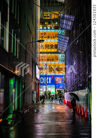 Downtown area at night 124381933