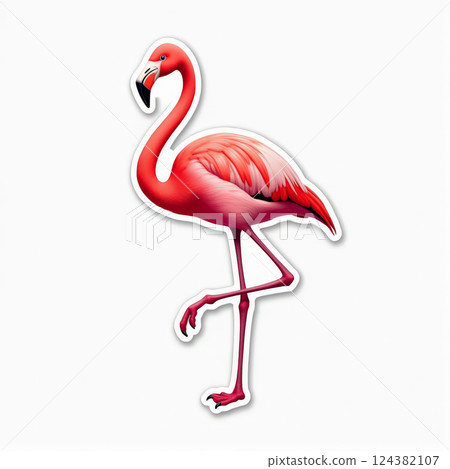 Flamingo sticker design for creative decor and art projects 124382107