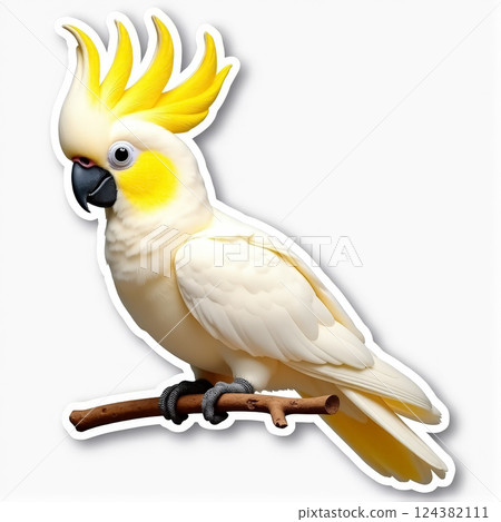Colorful cockatoo sticker design for animal lovers and decor enthusiasts Colorful cockatoo sticker design for animal lovers and decor enthusiasts 124382111