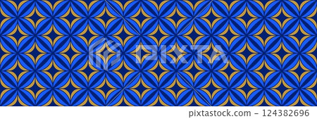 Seamless geometric pattern. Navy and gold abstract background for textile design, fabric swatch, scarf cloth, suit print template. Blue color masculine repeating wallpaper. Vector backdrop motif Seamless geometric pattern. Navy and gold abstract background for textile design, fabric swatch, scarf cloth, suit print template. Blue color masculine repeating wallpaper. Vector backdrop motif 124382696
