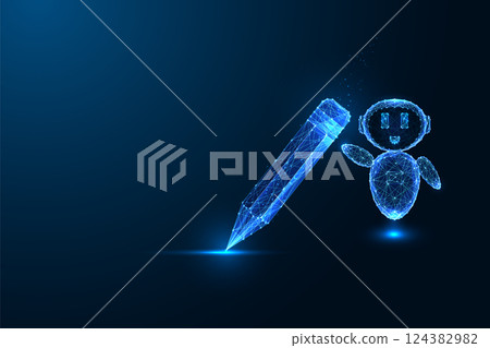 AI-powered creative writing, digital education, smart learning assistant, future vector illustration 124382982