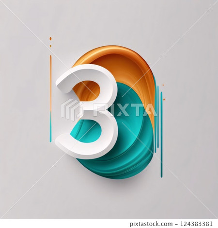 3d number with abstract background. Vector illustration. Eps 10. Number 8 124383381