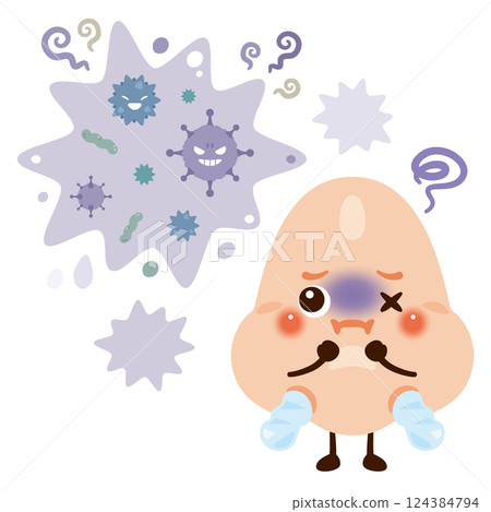 Character illustration of a nose reacting to a strange smell 124384794