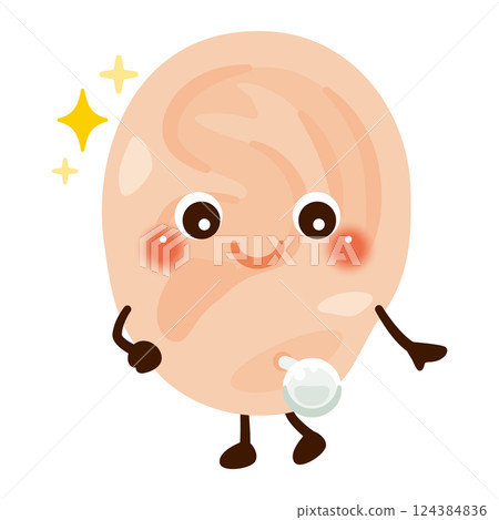 Character illustration of ears with accessories Character illustration of ears with accessories 124384836