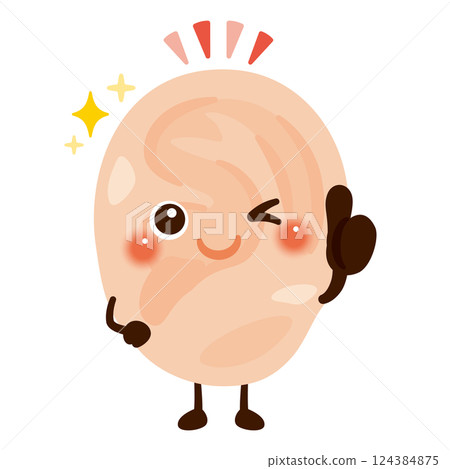 Ear character illustration giving a good sign Ear character illustration giving a good sign 124384875