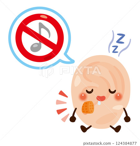 用耳塞休息的耳朵的人物插圖 用耳塞休息的耳朵的人物插圖 124384877