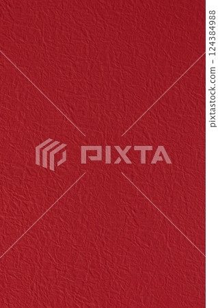 Wrinkled red Japanese paper background texture 124384988