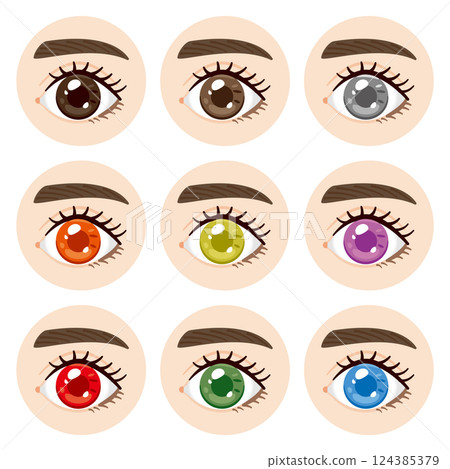 Various color contact lenses, illustration, eyes Various color contact lenses, illustration, eyes 124385379