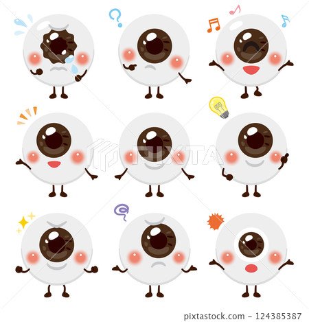 眼睛字符面部表情集 124385387