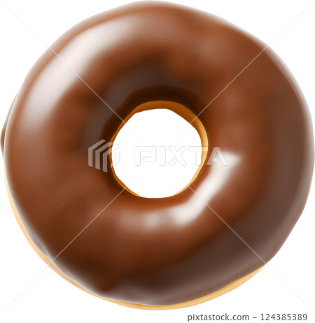 巧克力釉面甜甜圈 124385389