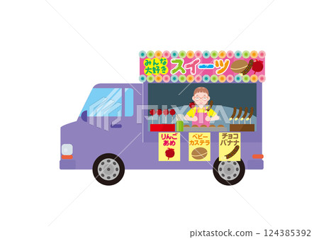 Kitchen car illustration 10 124385392